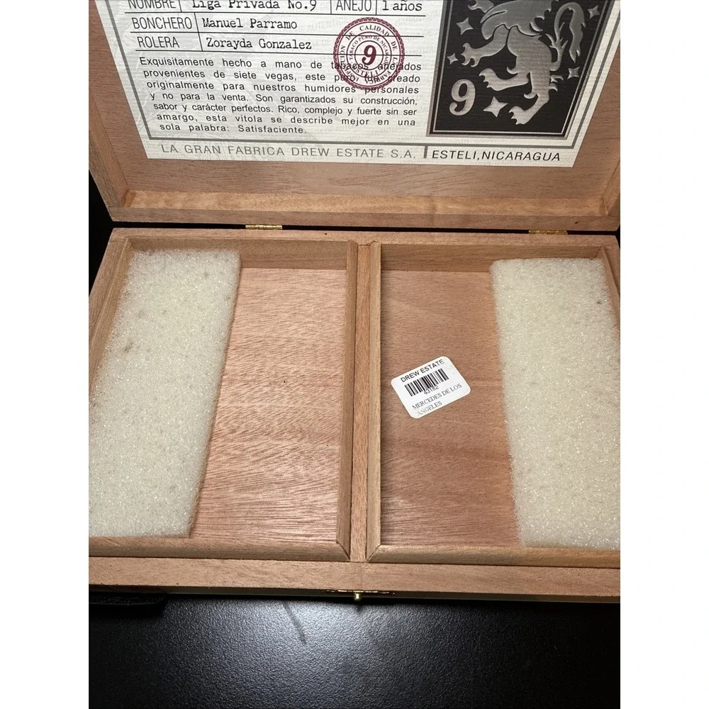 LIGA PRIVADA NO. 9 FLYING PIG DREW ESTATE Wood EMP Cigar Box  1